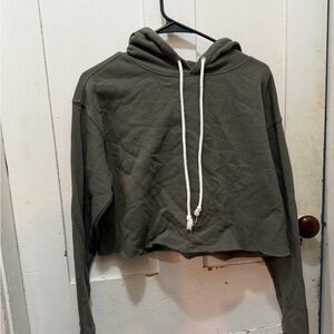 Wild Fable Cropped Forest Green Hoodie